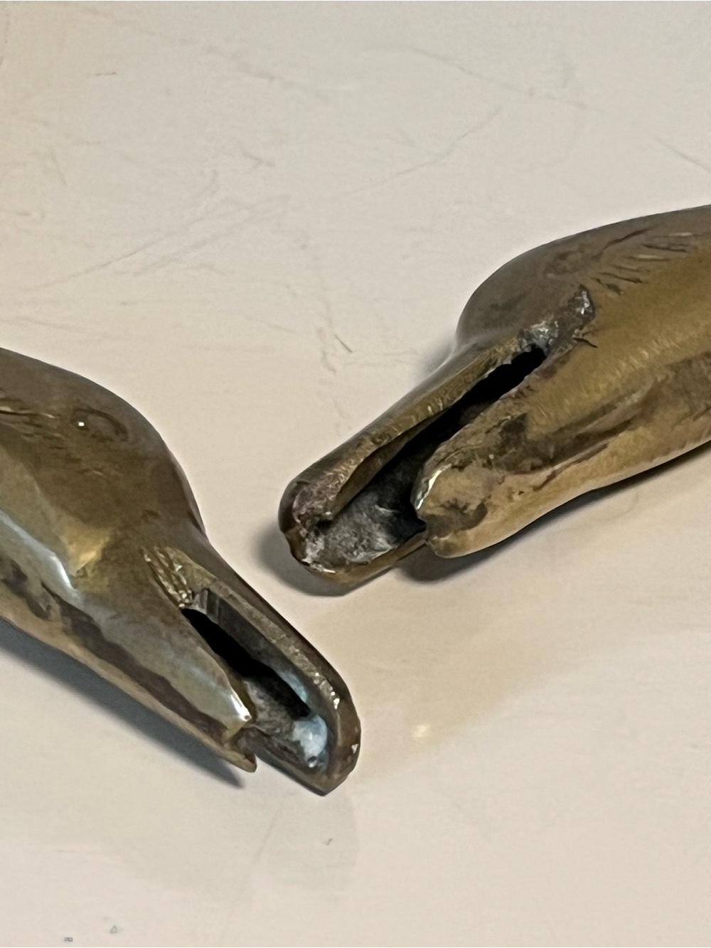 Vintage Brass Goose Figurines Set of 2 Mid Century Hollywood Regency Decor 9” - Picture 15 of 16